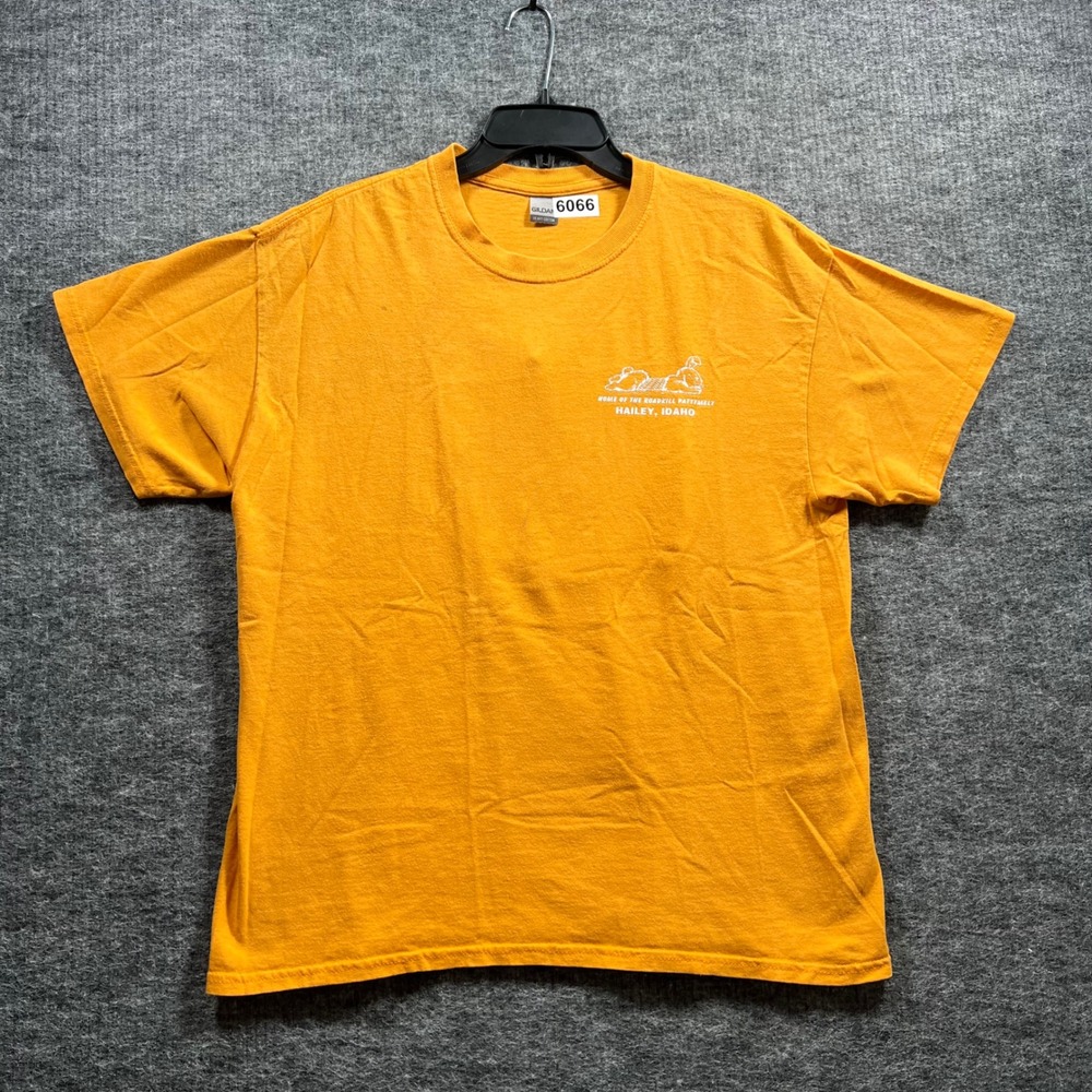 Gildan Heavy Cotton Snow Bunny Drive-In Hailey Idaho Orange Graphic T-Shirt L